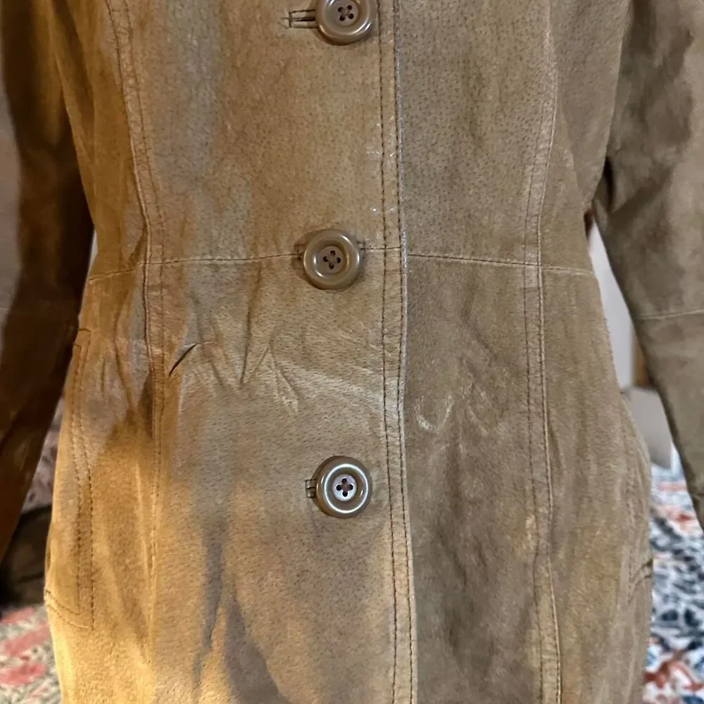 Jennyfer J 90s Vintage Light Brown 100% Leather Coat